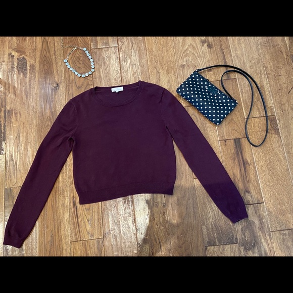 Aritzia Sweaters - Sunday Best Cropped Sweater in Burgundy, M